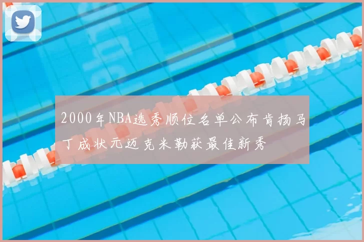 2000年NBA选秀顺位名单公布肯扬马丁成状元迈克米勒获最佳新秀